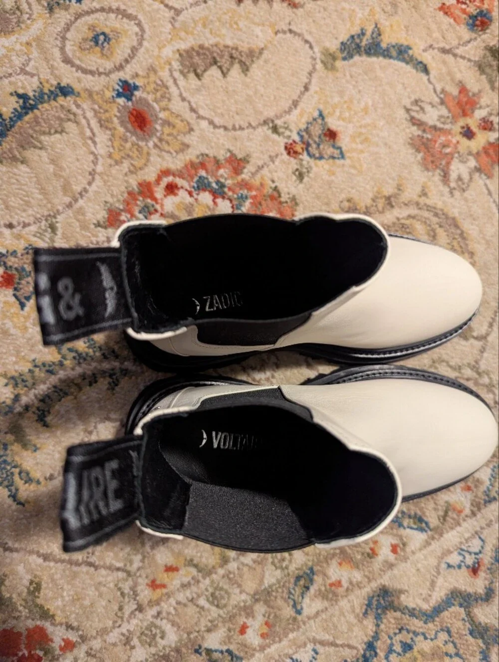 Zadig And Voltaire Ride Stretch White Chelsea Boots